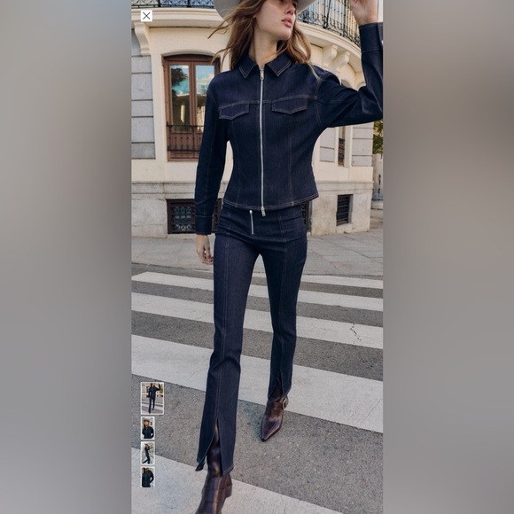 Zara Other - Zara Dark Denim Jacket and Pants Set! Xs NWT